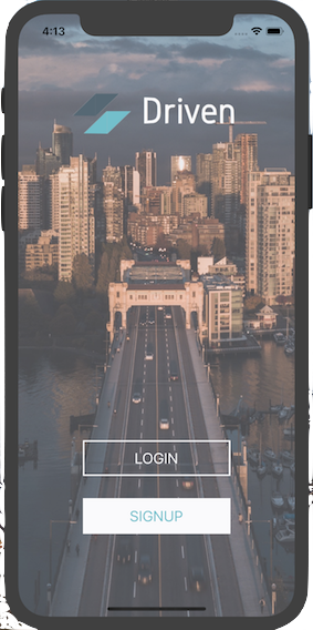 SpotBot4 or Driven login/sign up screen